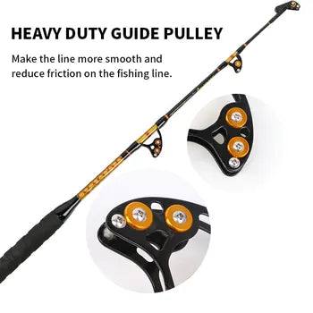 130lbs-200lbs Aluminum Bent/Straight Butt Trolling Rod for Big Game Fishing