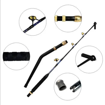 130lbs-200lbs Aluminum Bent/Straight Butt Trolling Rod for Big Game Fishing