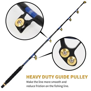 130lbs-200lbs Aluminum Bent/Straight Butt Trolling Rod for Big Game Fishing