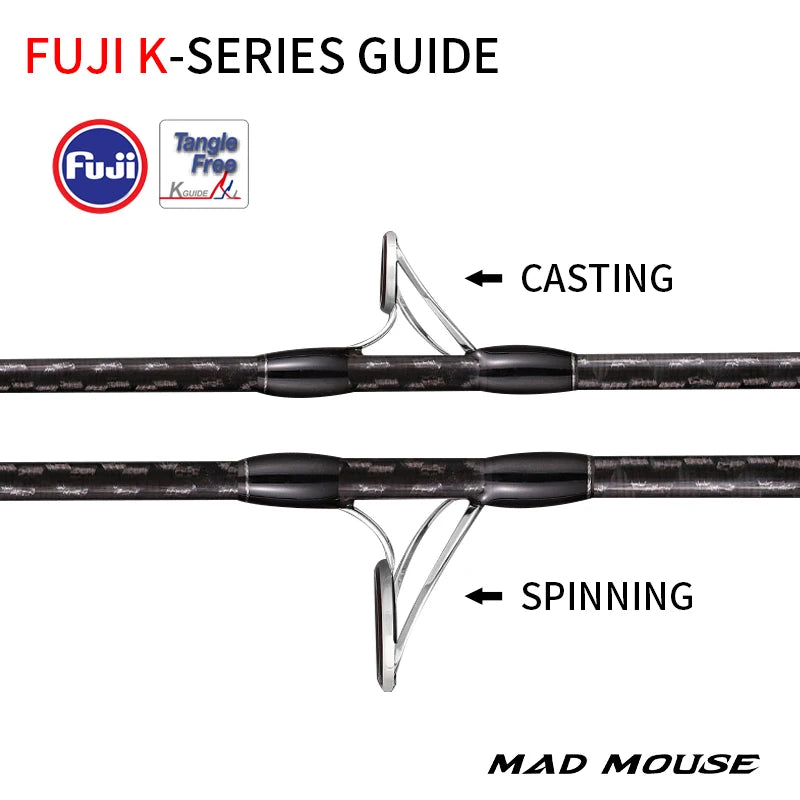 MADMOUSE Japan Fuji Parts Slow Jigging Fishing Rod 1.98M PE 3-6
