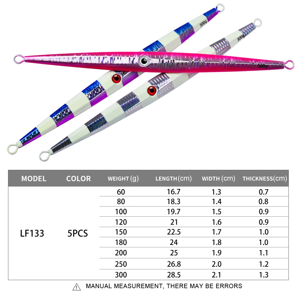 5 Jigs ShadowCast Drifters (60g-300g)